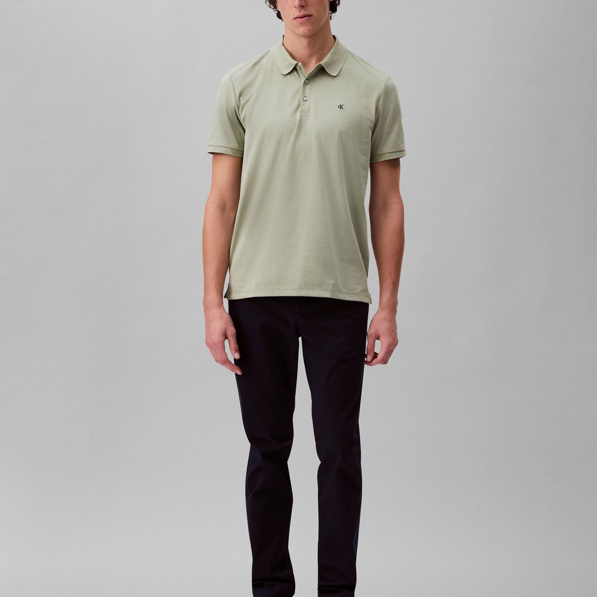 CALVIN KLEIN - Polo con Monograma Bordado Verde Calvin Klein