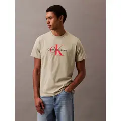 CALVIN KLEIN - Polera Monogram Verde