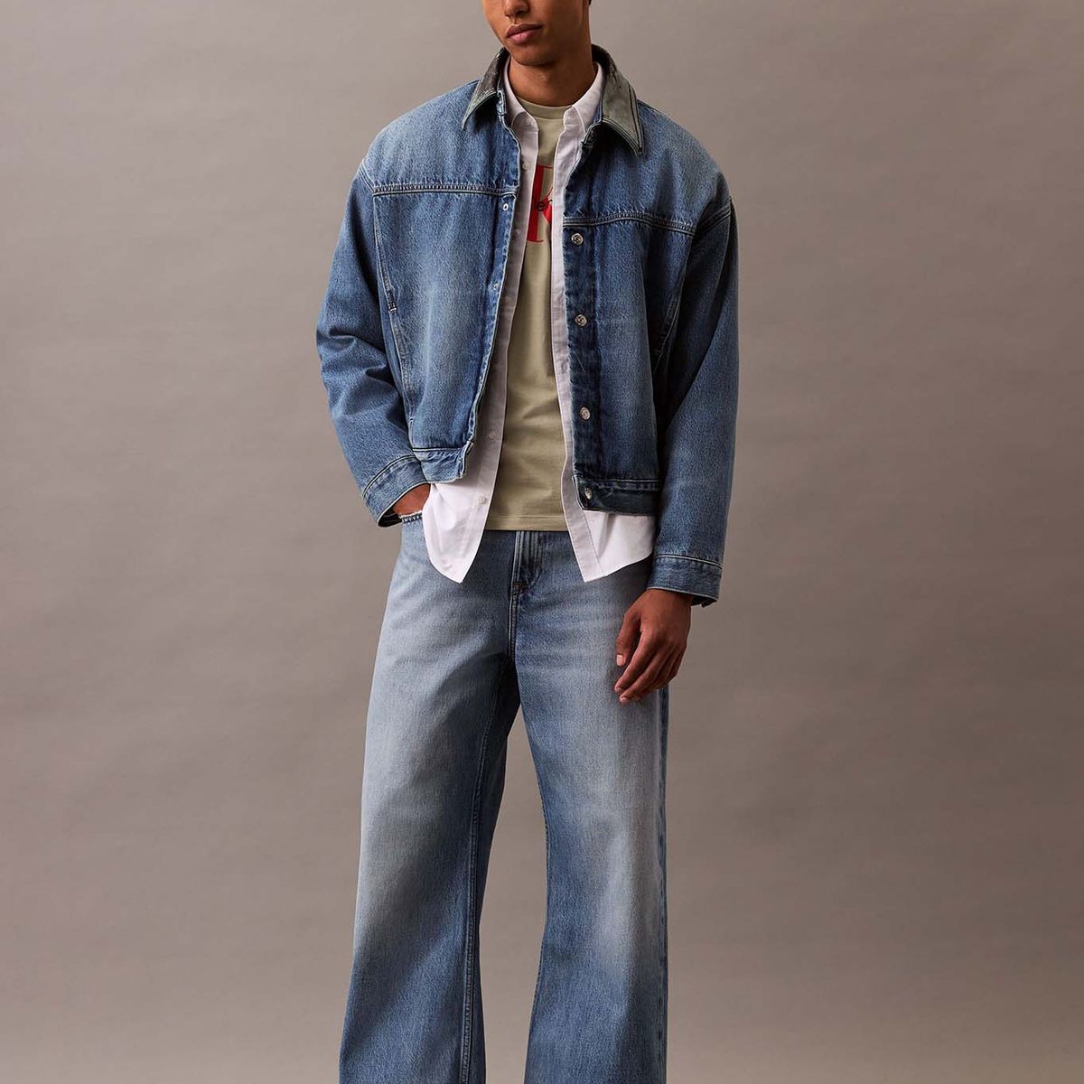 CALVIN KLEIN - Polera Monogram Verde Calvin Klein