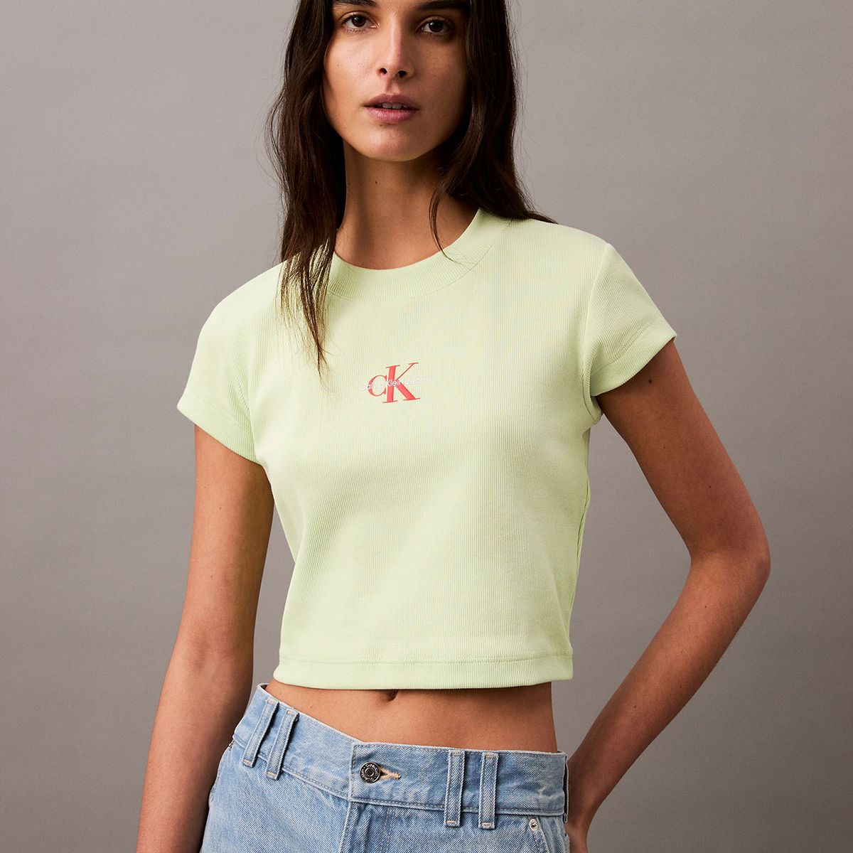 CALVIN KLEIN - Polera Mnogram Baby Verde Calvin Klein