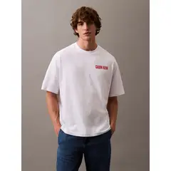 CALVIN KLEIN - Polera Vert Logo Graphic Blanco