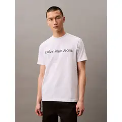 CALVIN KLEIN - Polera Regular con Logotipo Blanco
