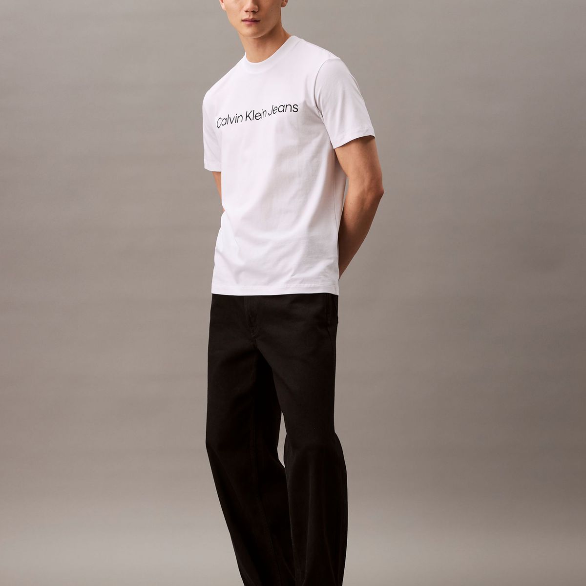 CALVIN KLEIN - Polera Regular con Logotipo Blanco Calvin Klein