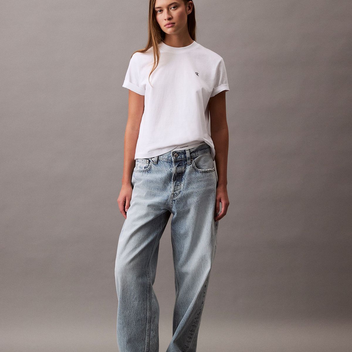 CALVIN KLEIN - Polera con Logo Archive Blanco Calvin Klein