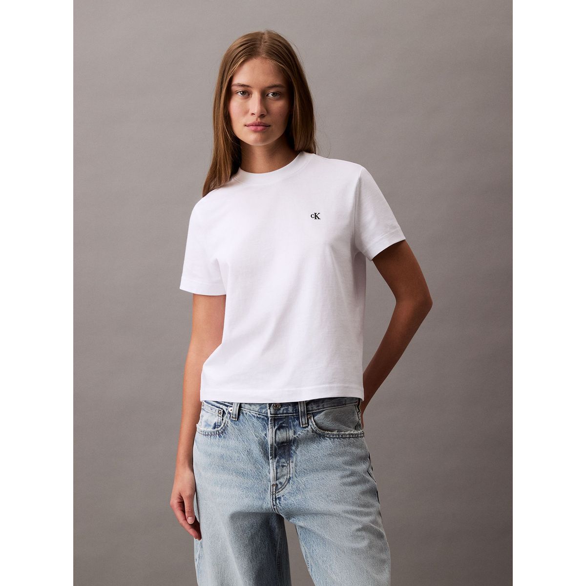 CALVIN KLEIN - Polera con Logo Archive Blanco Calvin Klein