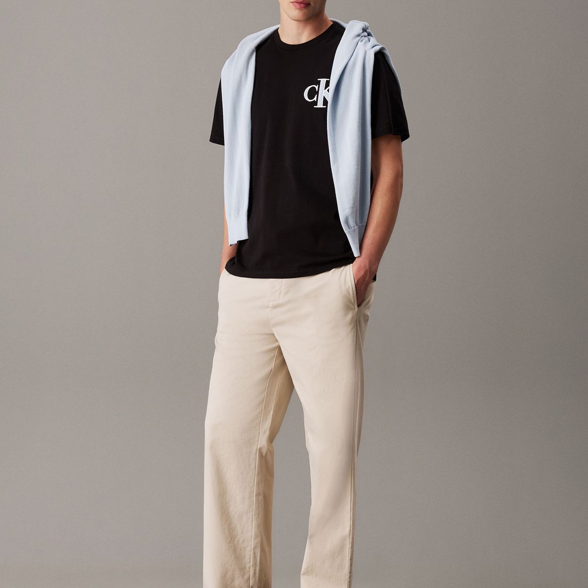 CALVIN KLEIN - Polera 20S Varsity Negro Calvin Klein