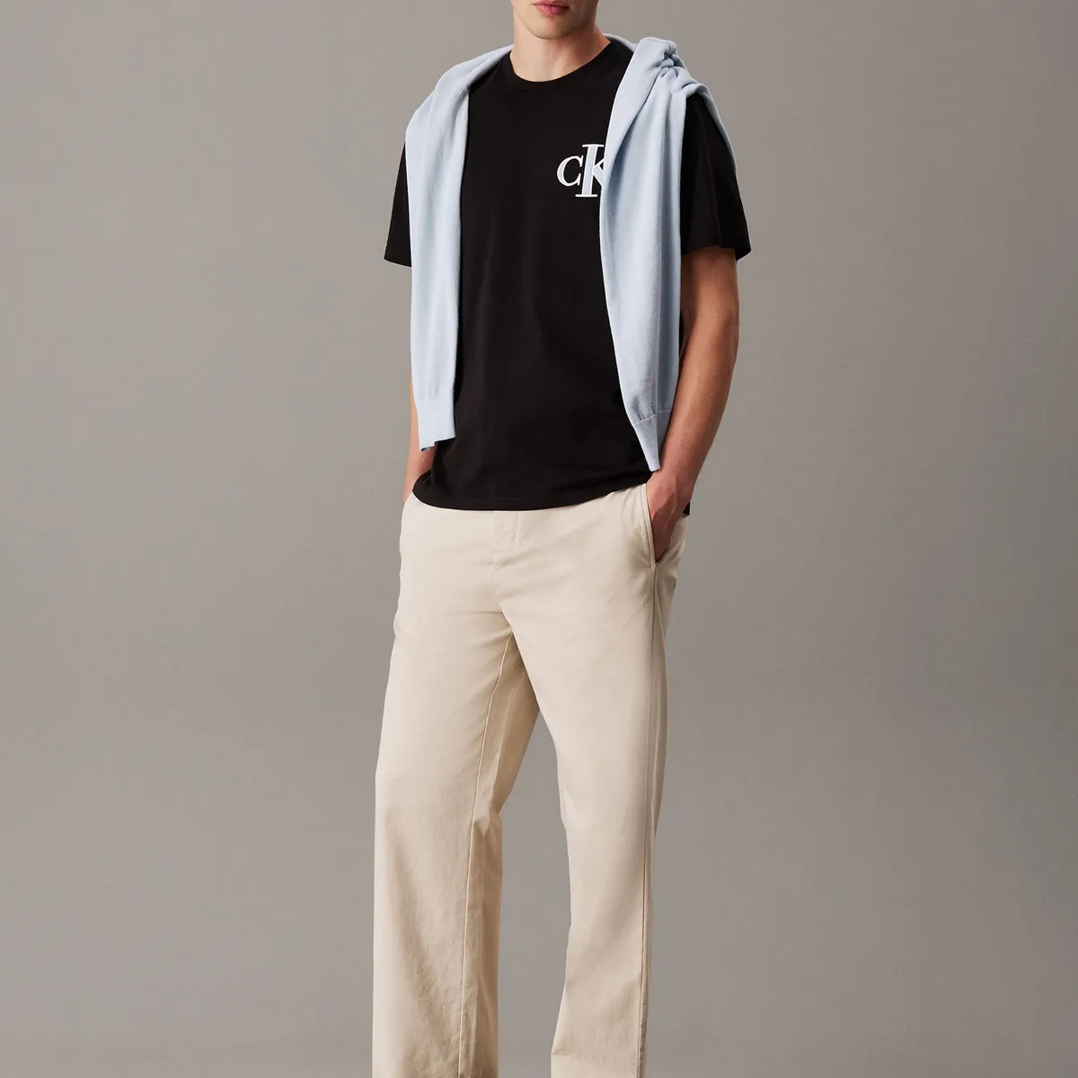 CALVIN KLEIN - Polera 20S Varsity Negro Calvin Klein