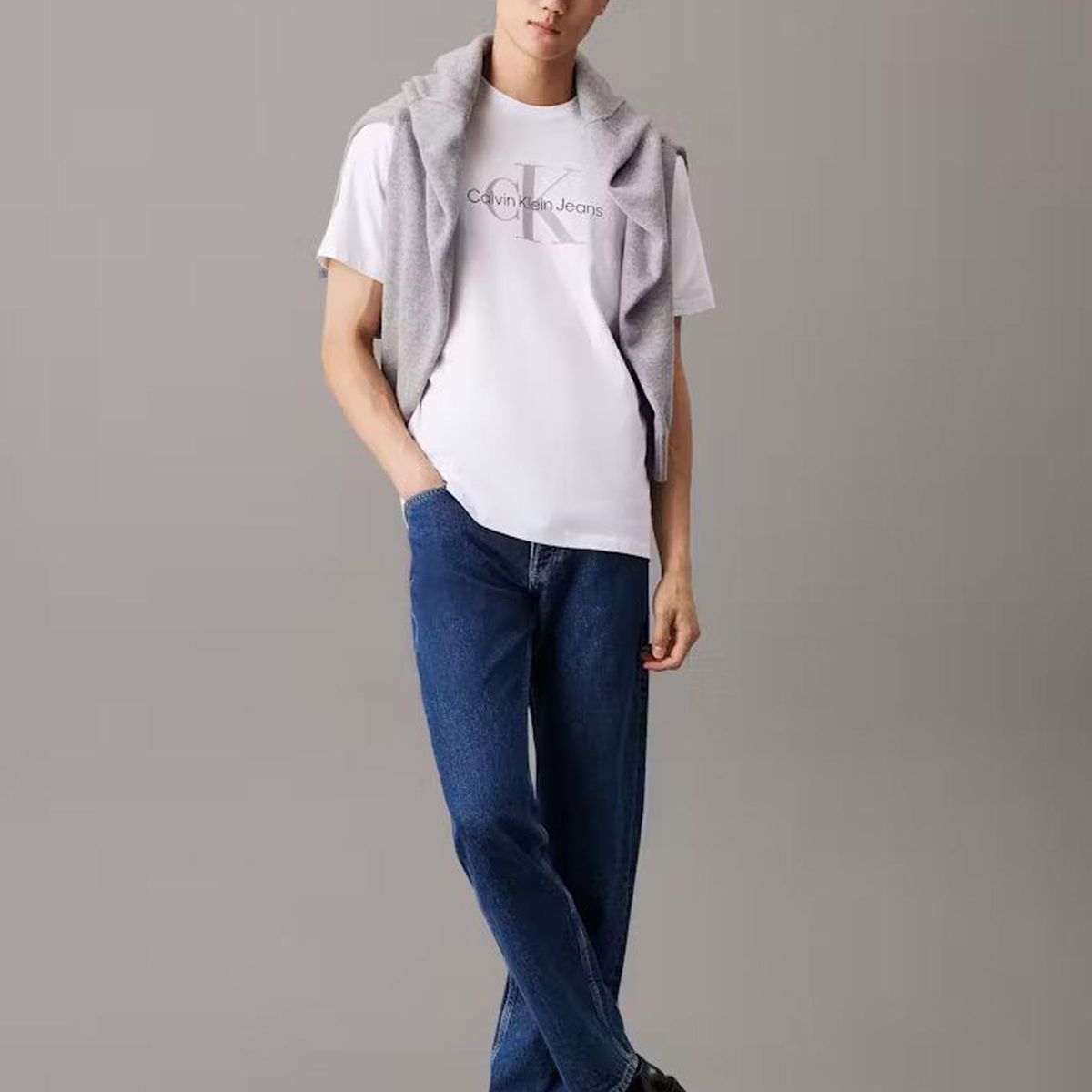 CALVIN KLEIN - Polera Monogram Blanco Calvin Klein