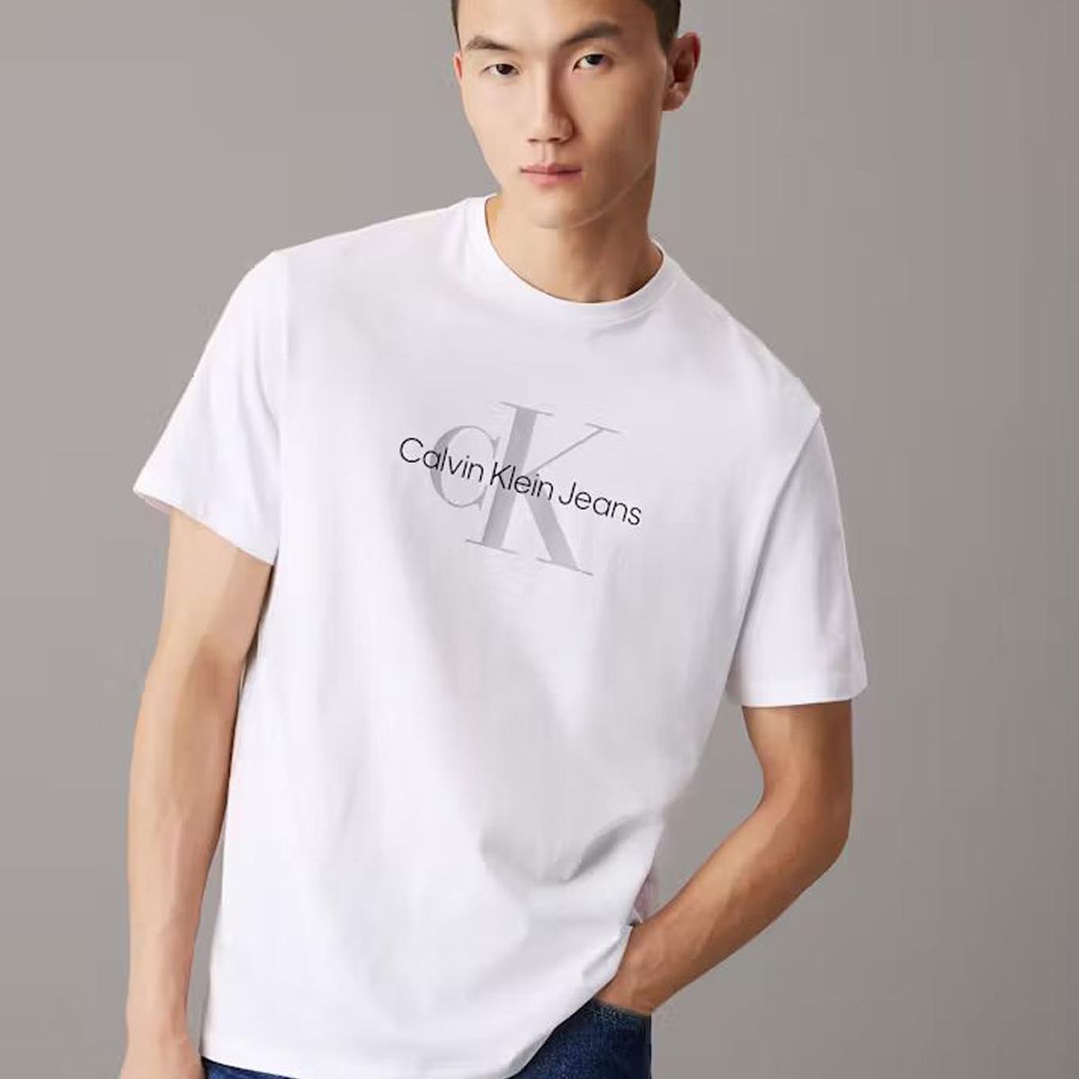 CALVIN KLEIN - Polera Monogram Blanco Calvin Klein