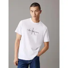 CALVIN KLEIN - Polera Monogram Blanco
