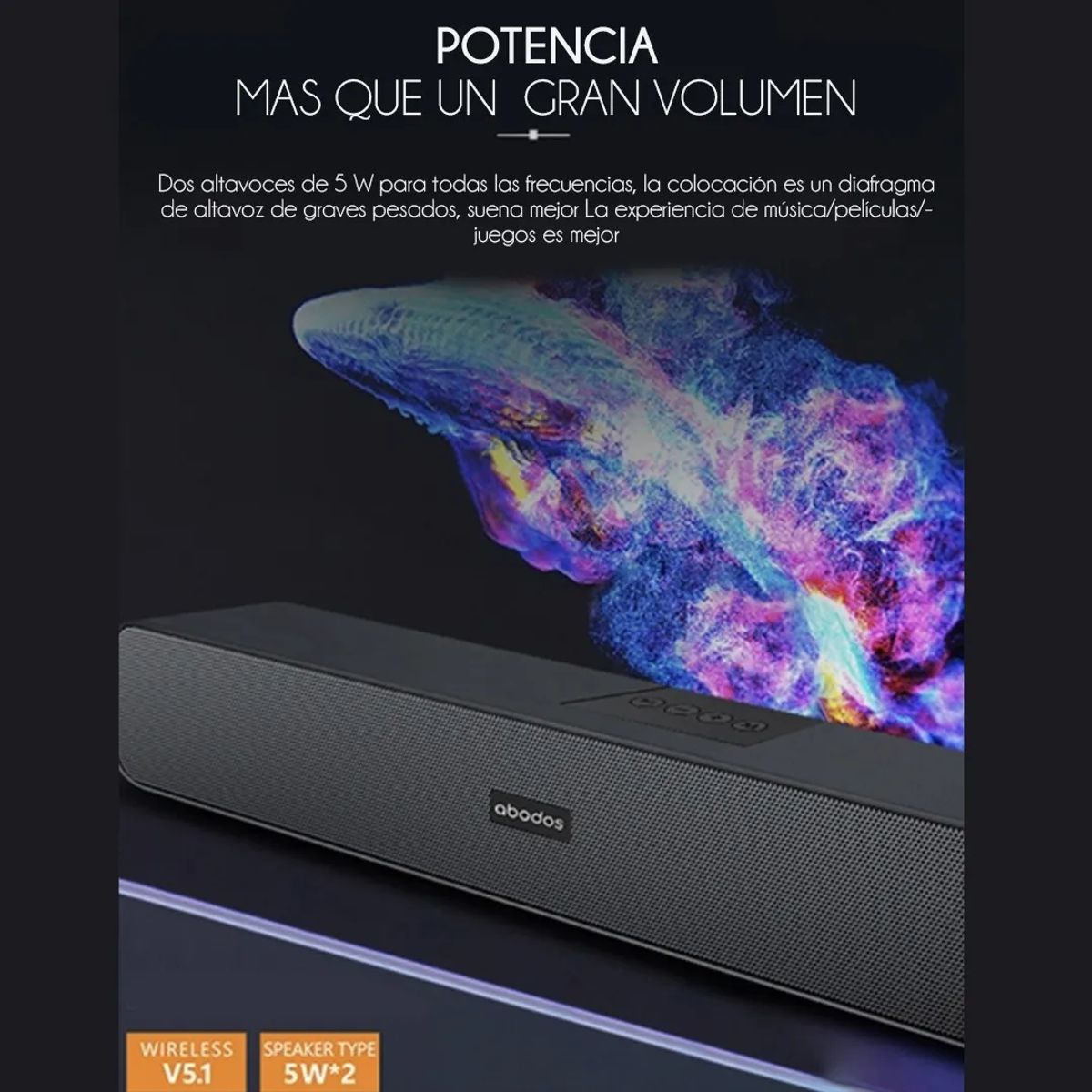 GENERICO - Parlante Barra De Sonido Inalambrico Bluetooth Abodos 5.1