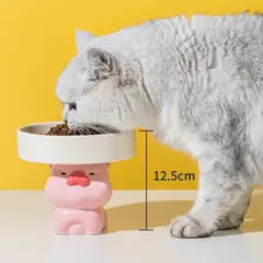 GENERICO - Plato Ceramica Orejas Tipo Cuchara Para Mascotas Rosa