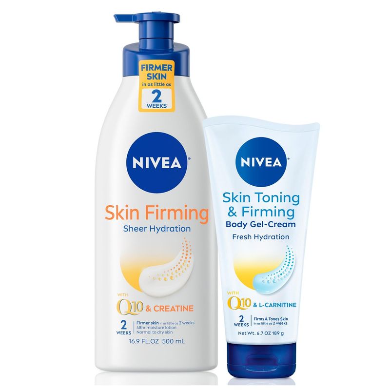 NIVEA - Conjunto Loción y Gel-Crema NIVEA 500 ml y 200 ml Q10 y L-Carnitina