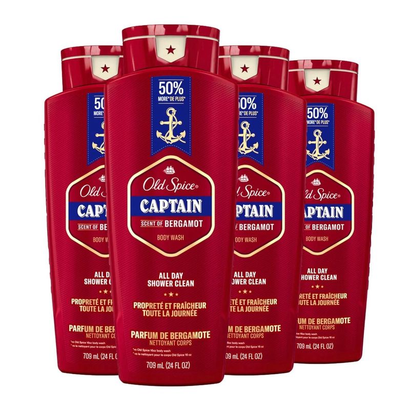OLD SPICE - Gel de ducha OLD SPICE Capitán 700 mL paquete de 4
