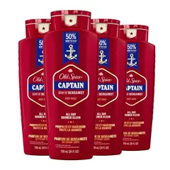 OLD SPICE - Gel de ducha Capitán 700 mL paquete de 4