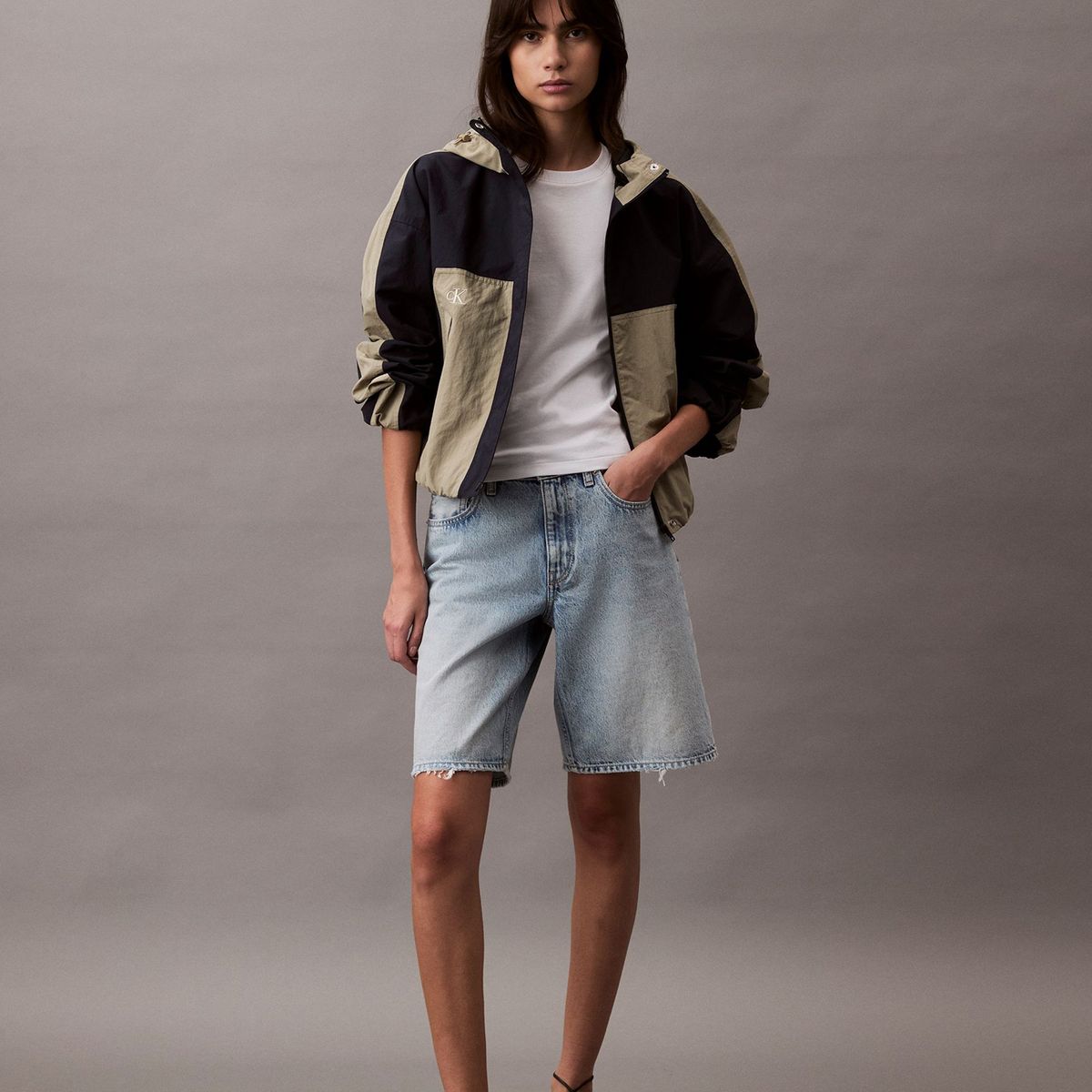 CALVIN KLEIN - Chaqueta de Dos Tonos de Ripstop Azul Calvin Klein