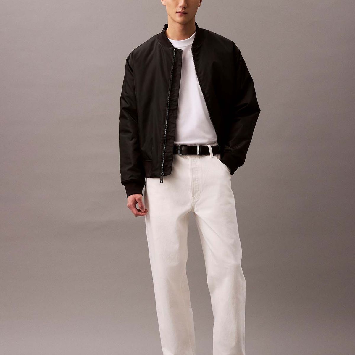 CALVIN KLEIN - Polera Relaxed con Monograma Archive Blanco Calvin Klein