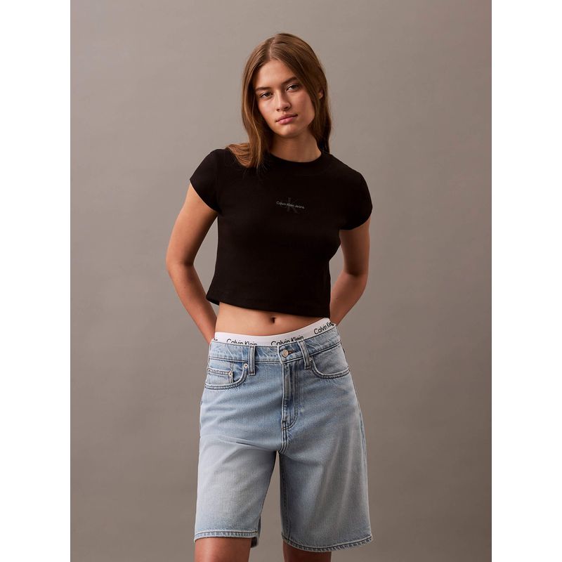 CALVIN KLEIN - Polera Mnogram Baby Negro Calvin Klein
