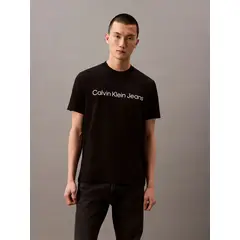 CALVIN KLEIN - Polera Regular con Logotipo Negro