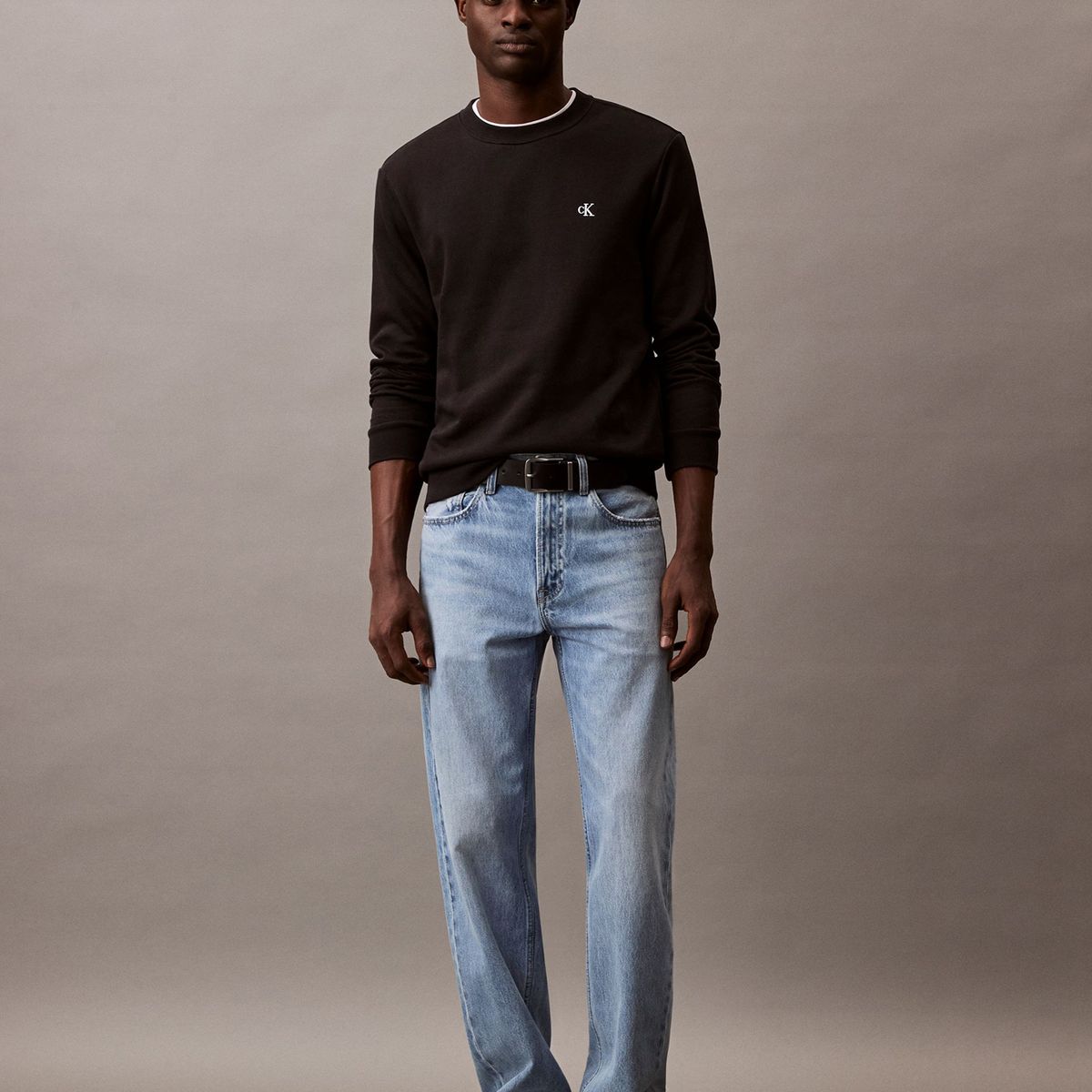 CALVIN KLEIN - Polerón Fleece con Logo Archive Negro Calvin Klein