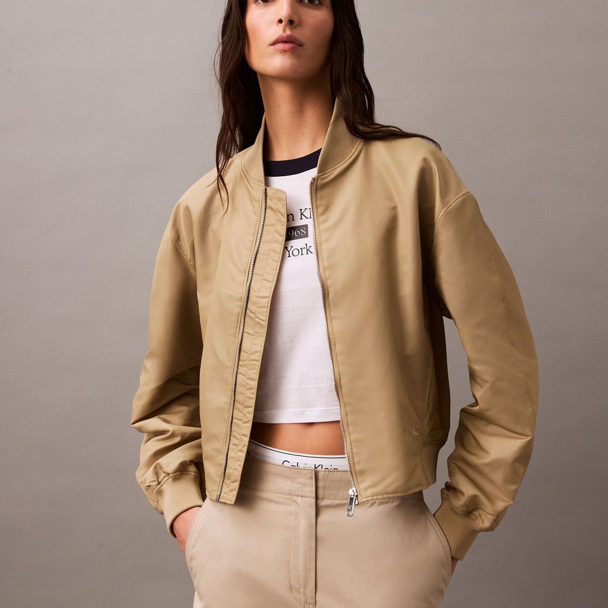 CALVIN KLEIN - Chaqueta con Logo Hero Beige Calvin Klein