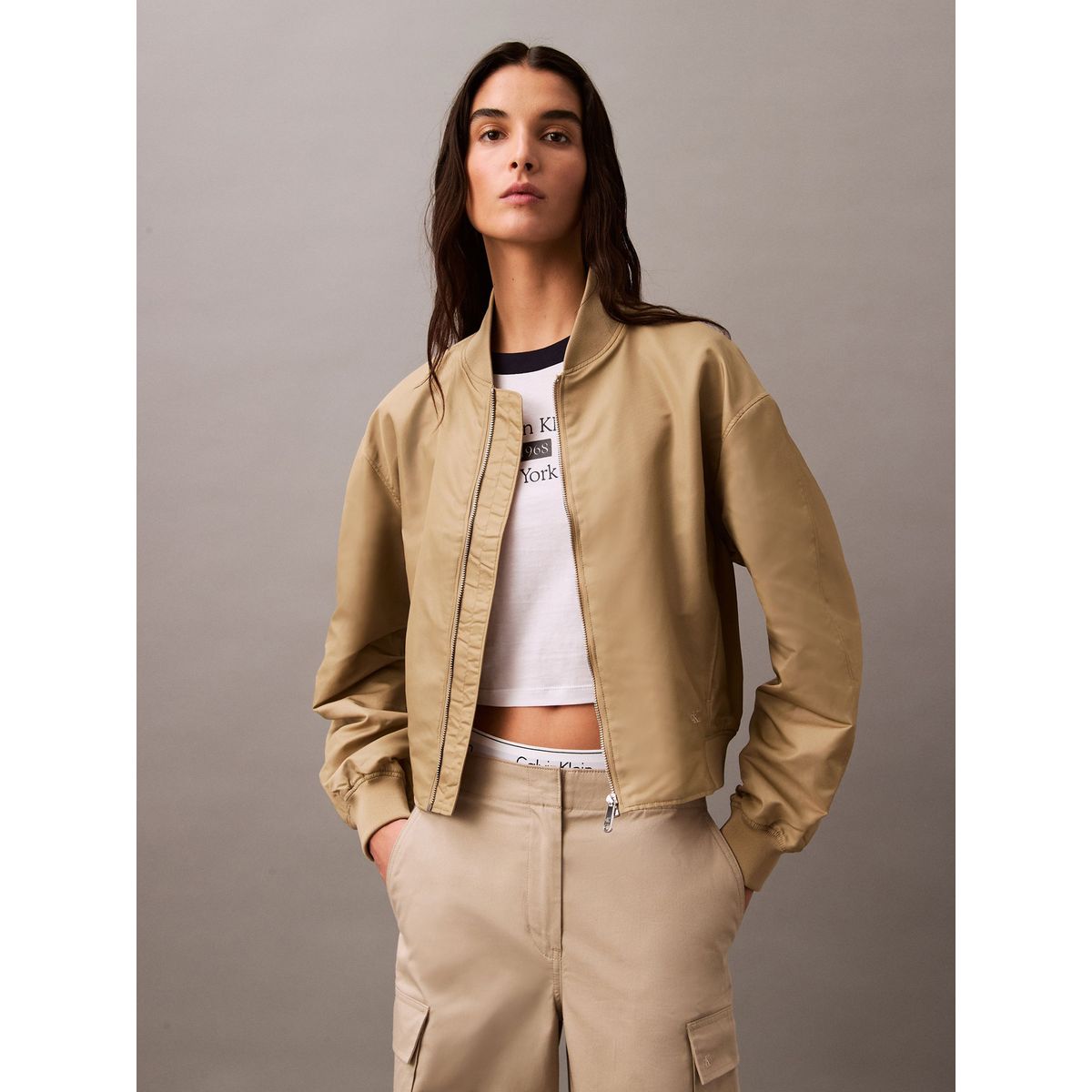CALVIN KLEIN - Chaqueta con Logo Hero Beige Calvin Klein