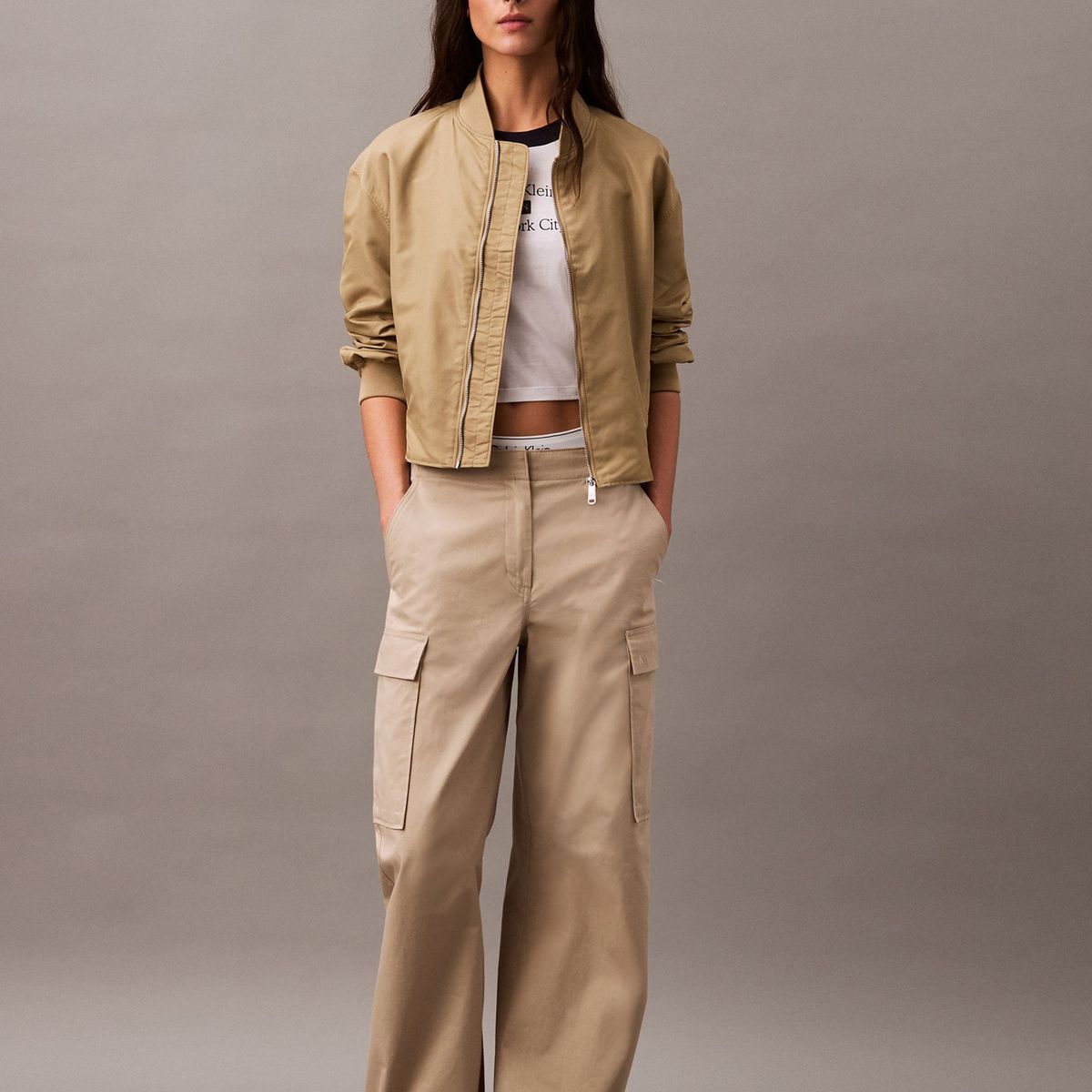 CALVIN KLEIN - Chaqueta con Logo Hero Beige Calvin Klein