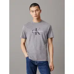 CALVIN KLEIN - Polera Monogram Gris