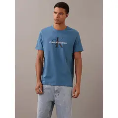 CALVIN KLEIN - Polera Monogram Azul