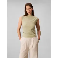 CALVIN KLEIN - Blusa sin Mangas con Cuello Alto Verde