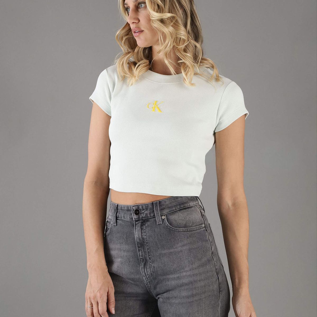 CALVIN KLEIN - Polera Mnogram Baby Verde Calvin Klein