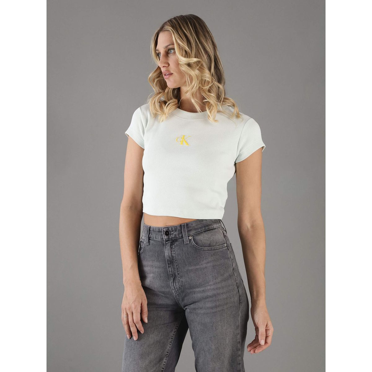 CALVIN KLEIN - Polera Mnogram Baby Verde Calvin Klein