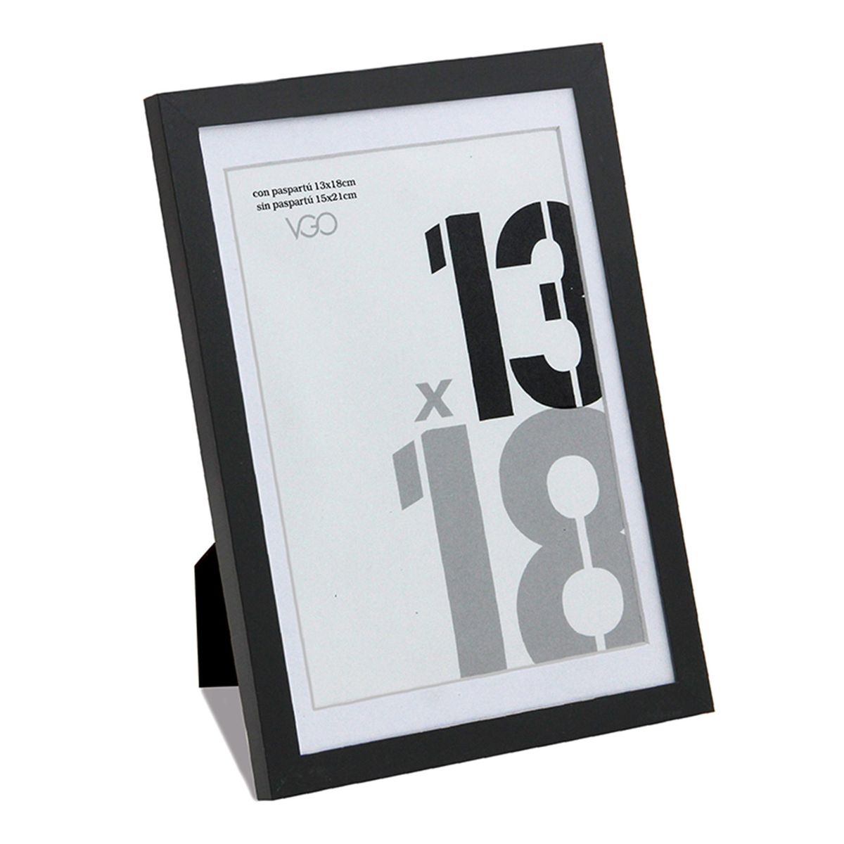 VGO - MARCO PLASTICO NEGRO CON PASPARTU 9x13  SIN PASPARTU 10x15 VGO