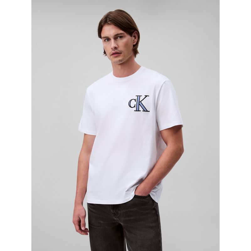 CALVIN KLEIN - Polera 20S Varsity Blanco Calvin Klein