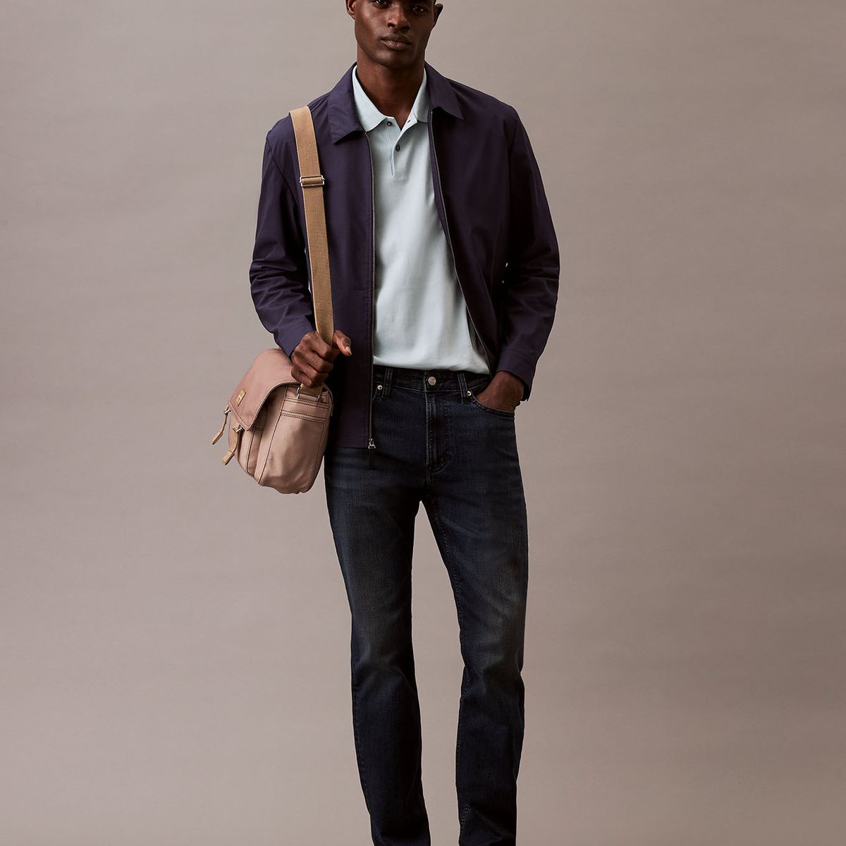 CALVIN KLEIN - Polo Refined Solid Liquid Celeste Calvin Klein