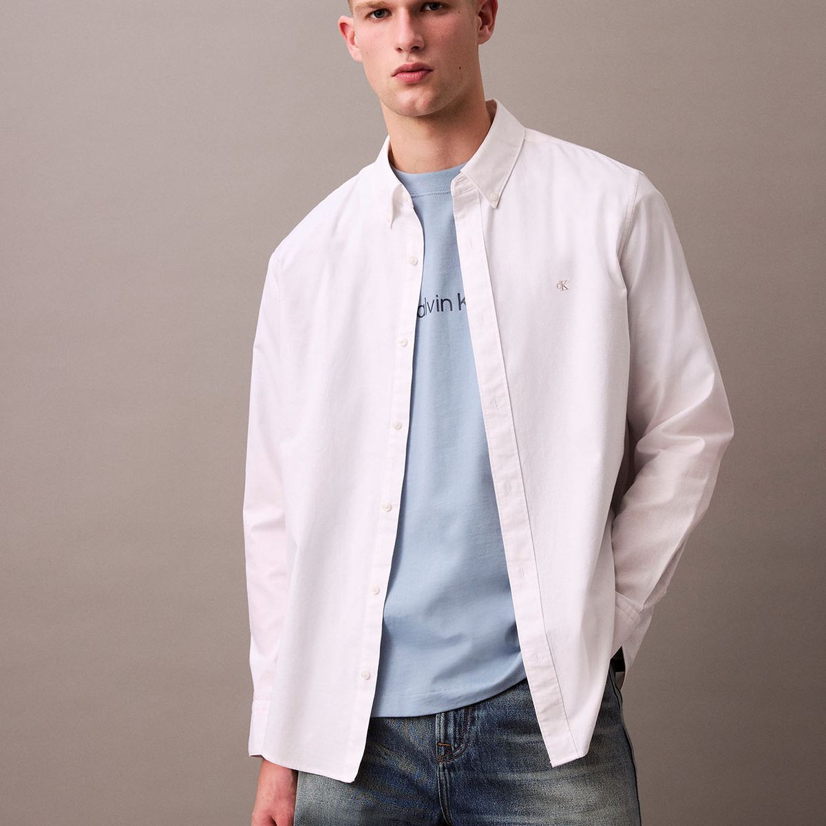 CALVIN KLEIN - Camisa Oxford Clásica Blanco Calvin Klein