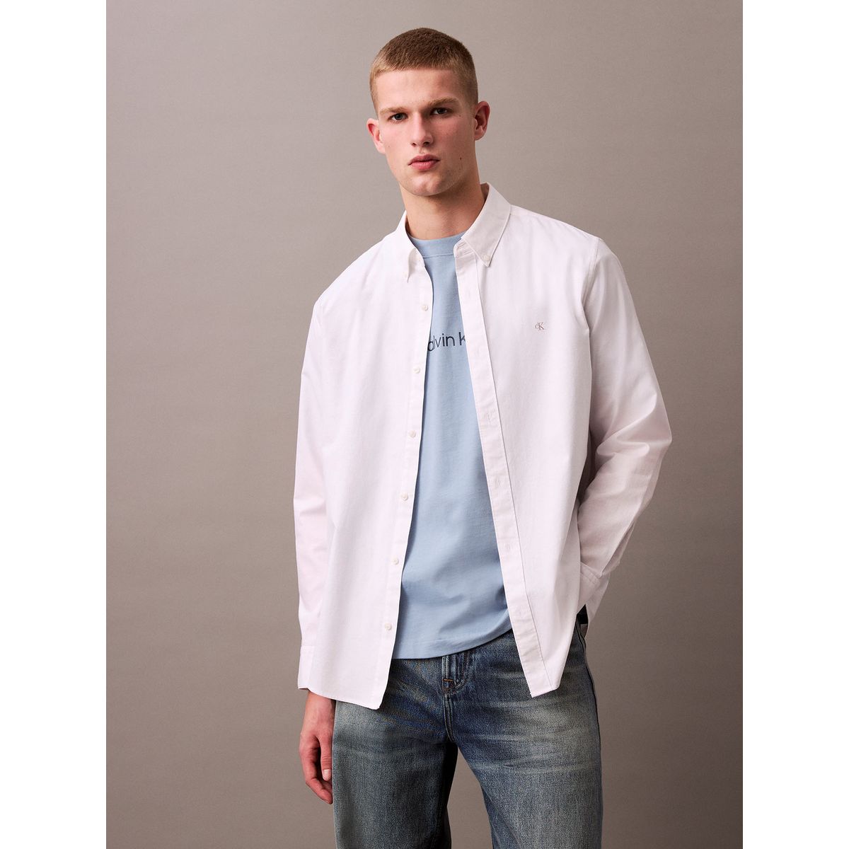 CALVIN KLEIN - Camisa Oxford Clásica Blanco Calvin Klein