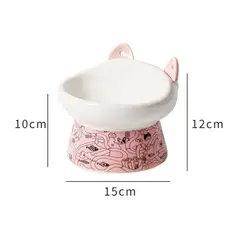 GENERICO - Plato Ceramica Orejas Tipo Cuchara Para Mascotas Rosado