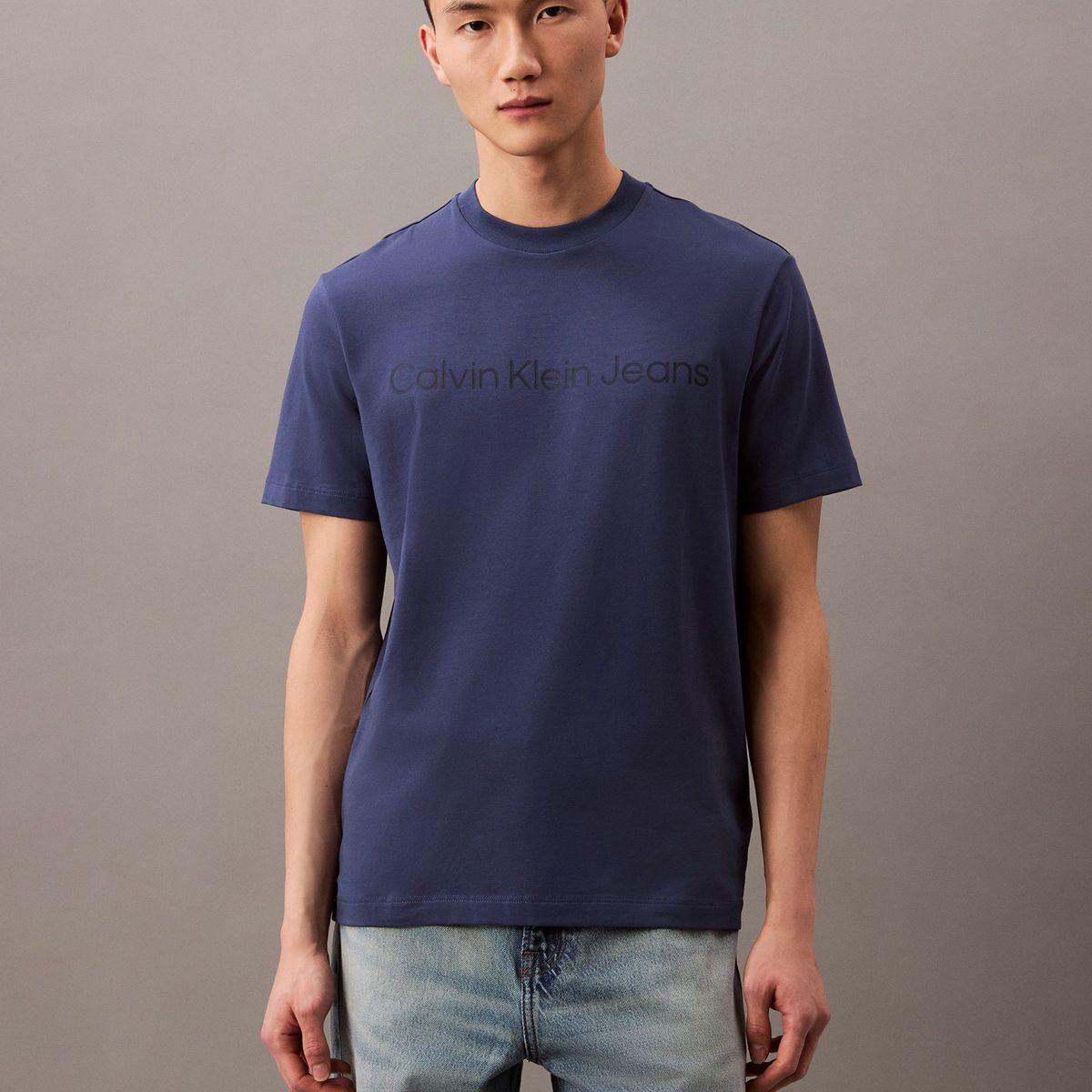 CALVIN KLEIN - Polera Regular con Logotipo Azul Calvin Klein