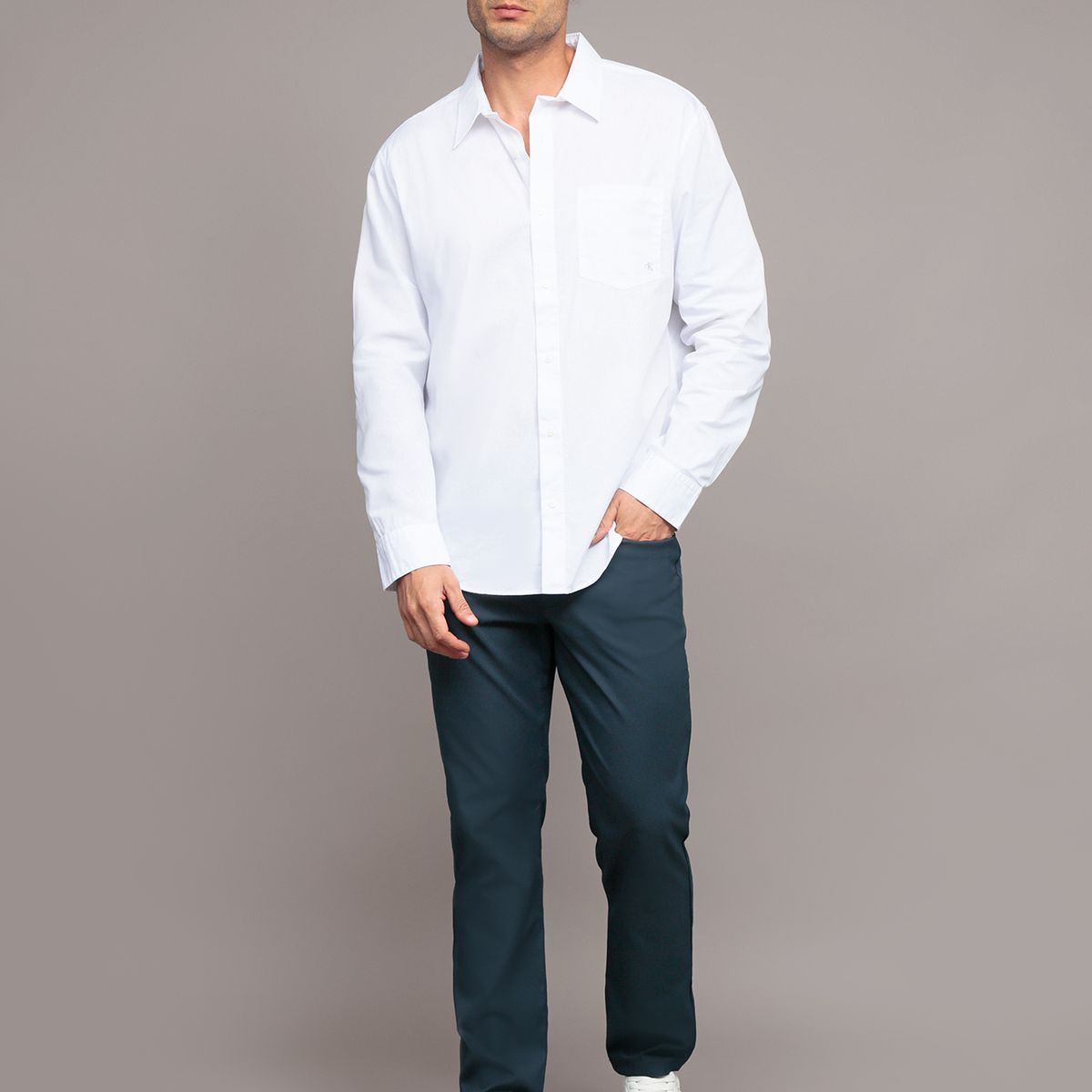 CALVIN KLEIN - Camisa Clásica Poplin Blanco Calvin Klein