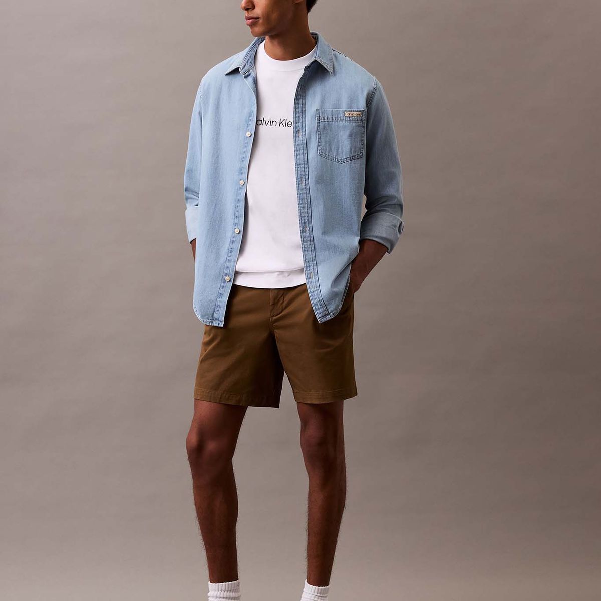 CALVIN KLEIN - Polera Relaxed con Logo Blanco Calvin Klein