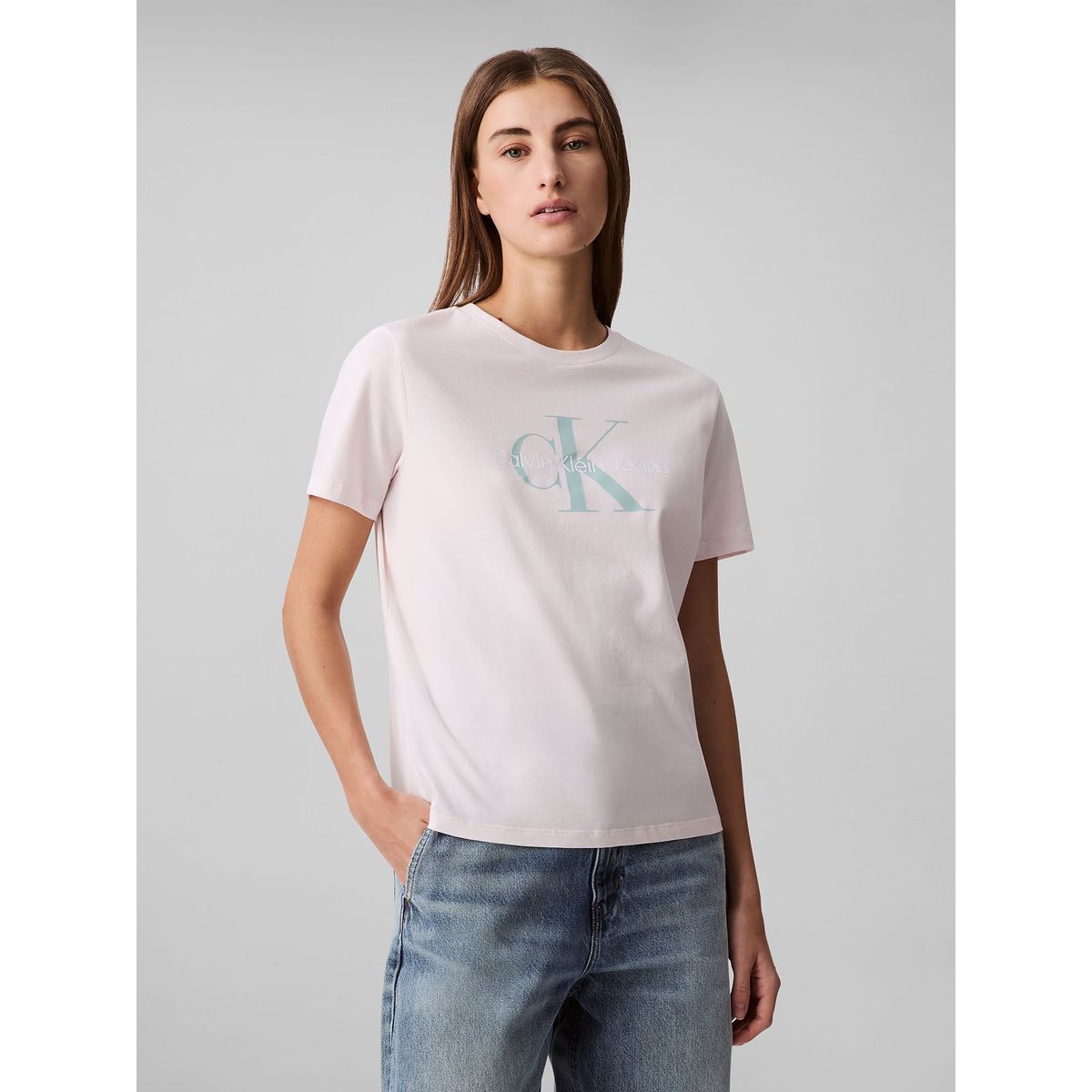CALVIN KLEIN - Polera Clásica con Logo Blanco Calvin Klein