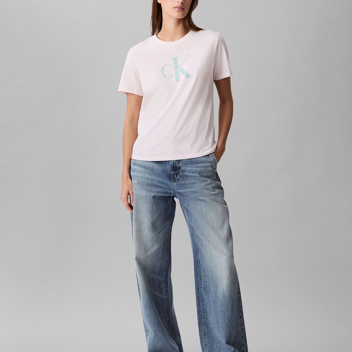 CALVIN KLEIN - Polera Clásica con Logo Blanco Calvin Klein