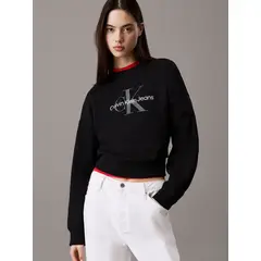 CALVIN KLEIN - Polerón Relaxed con Logo Estampado Negro