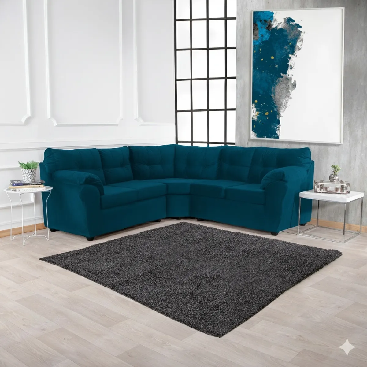 MUEBLES MPR - Sofá Seccional Alerce Felpa 2-1-2