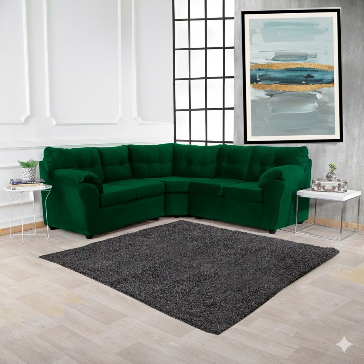 MUEBLES MPR - Sofá Seccional Alerce Felpa 2-1-2