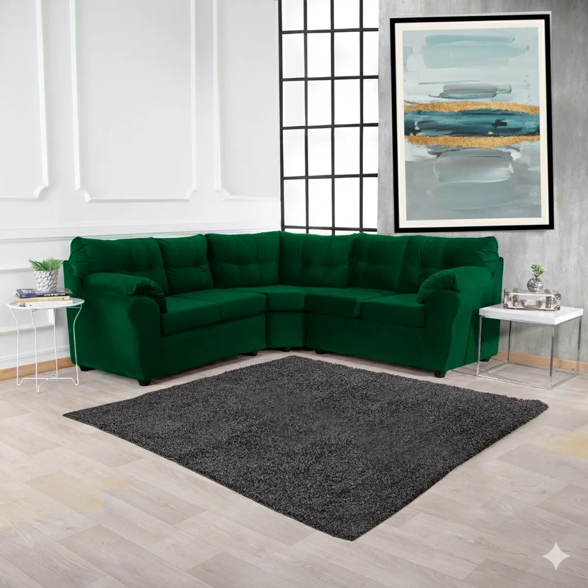 MUEBLES MPR - Sofá Seccional Alerce Felpa 2-1-2