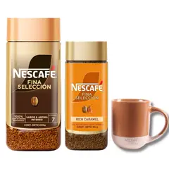 NESCAFE - Pack Cafe Fina seleccion 200g + Fina selección Caramelo 95g + Mug