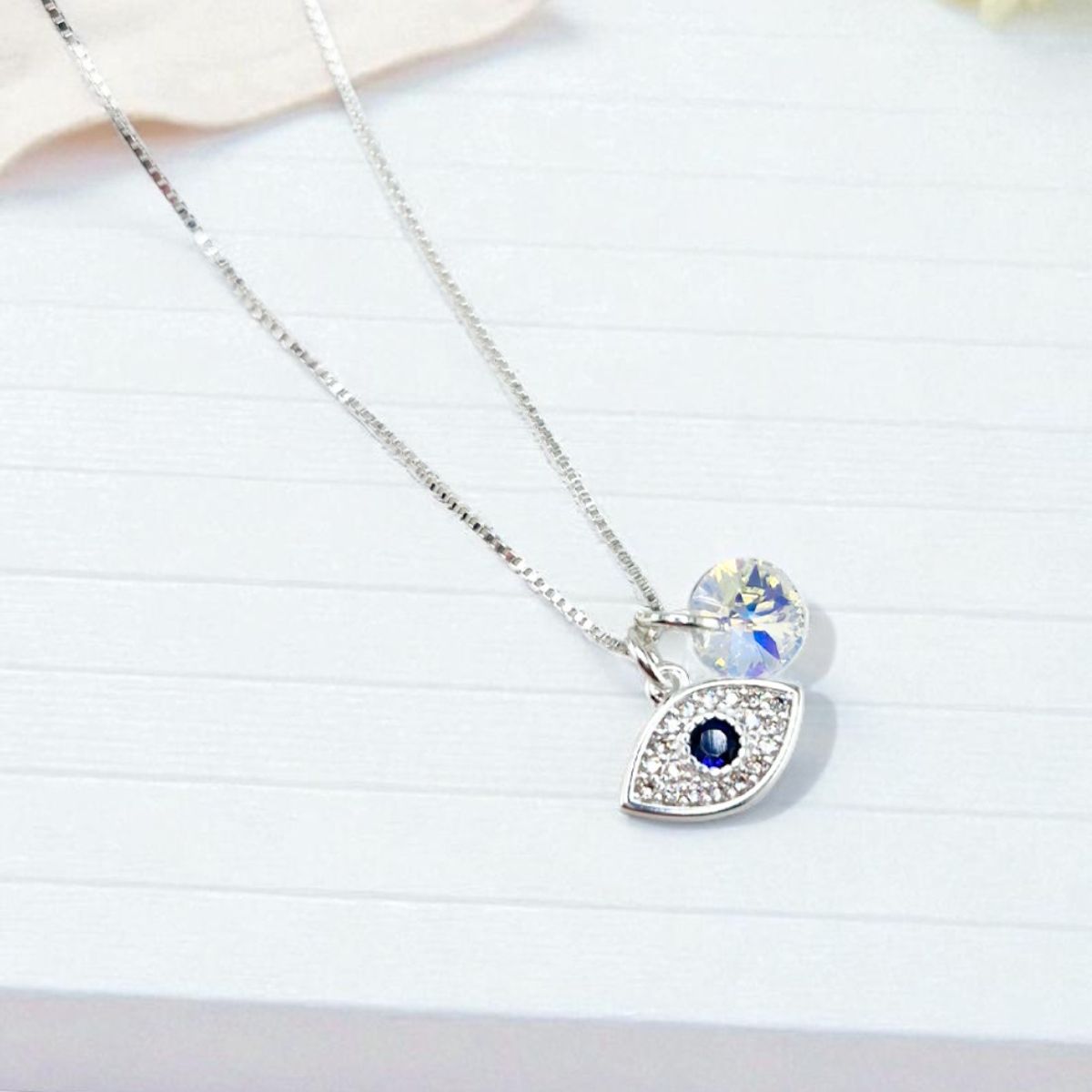 JOYAS MONTERO - Collar Ojo Turco Plata 925 creado con cristales de Swarovski®