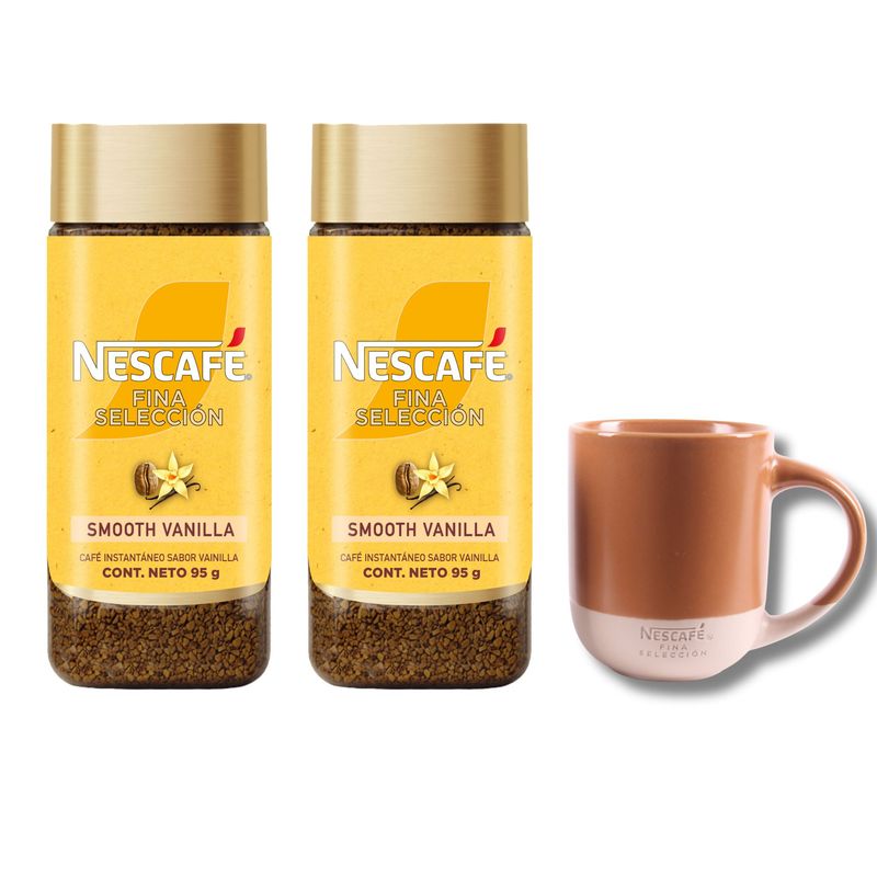 NESCAFE - Pack 2 Café NESCAFE FINA SELECCION Vainilla frasco 95g  + Mug